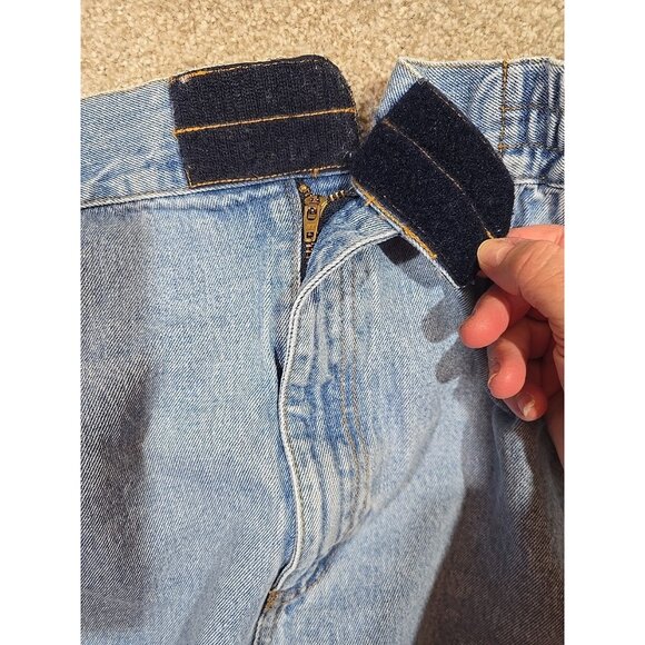 St. John's Bay Vtg Denim Shorts Cotton High Rise Elastic Waist Long Pleated Sz L - Picture 11 of 13